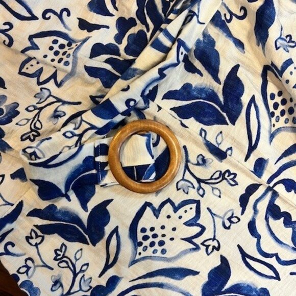 1.STATE Blue White Floral Wide Leg Jumpsuit Size Large - Picture 9 of 12